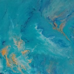 Turquoise Blue Gold Surf Water